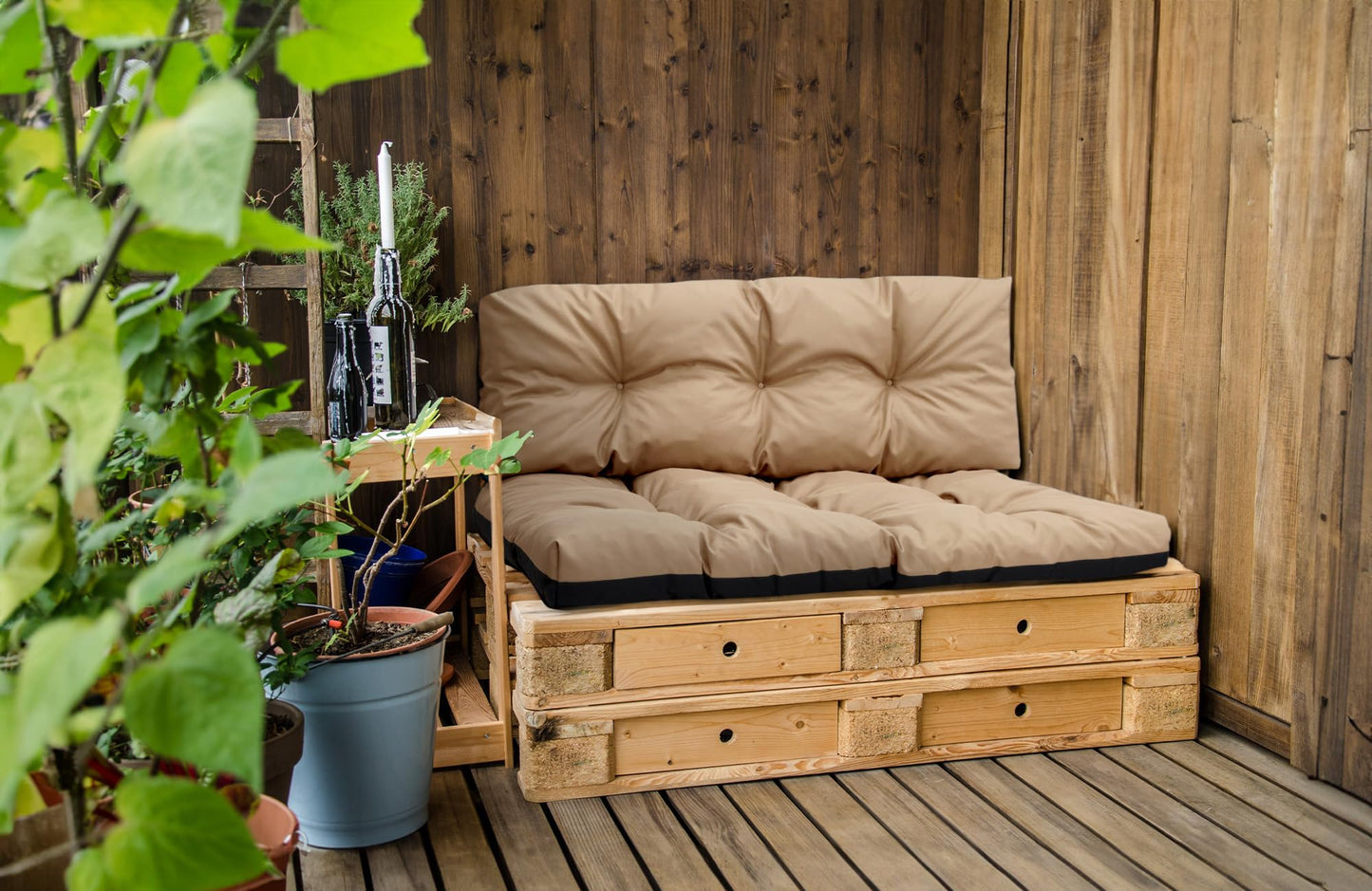 Amazinggirl Palettenkissen 80x120 cm – Sitzkissen Beige für Europaletten, Palettensofa & Gartenmöbel