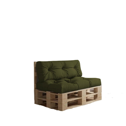 Chilly Pilley Palettenkissen Set 2-teilig – wasserdichte Auflage für Palettenmöbel, wasserabweisend, Gartenkissen in Dunkelgrün