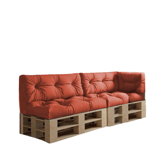 Chilly Pilley Palettenkissen Set 5-teilig – wasserdichte Auflagen für Palettenmöbel, wasserabweisend, Gartenkissen Orange