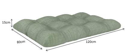 POKAR Palettenkissen Palletenauflagen Palettenpolster Palettensofa Palettenmöbel 2er Set: 1x Sitzkissen 120x80 + 1x Rückenlehne 120x40, Grün