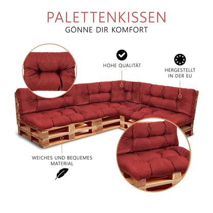 Best Wool Palettenkissen Set – Wetterfestes Sitz- & Rückenkissen 120x80 + 120x40 für Palettensofa & Gartenmöbel