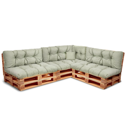 Best Wool Palettenkissen Set – Wetterfestes Sitz- & Rückenkissen 120x80 + 120x40 für Palettensofa & Gartenmöbel