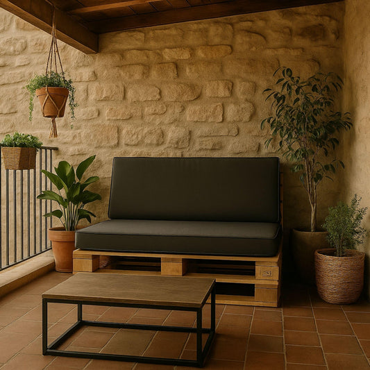 Amazinggirl Palettenkissen Outdoor Europaletten Rückenkissen 40 x 120 cm - Schaumstoff Sitzpolster für Paletten und Palettensofa Graphit