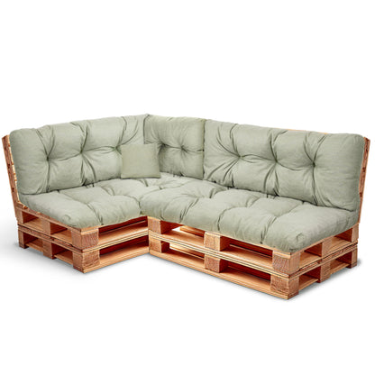 Best Wool Palettenkissen Set – Wetterfestes Sitz- & Rückenkissen 120x80 + 120x40 für Palettensofa & Gartenmöbel