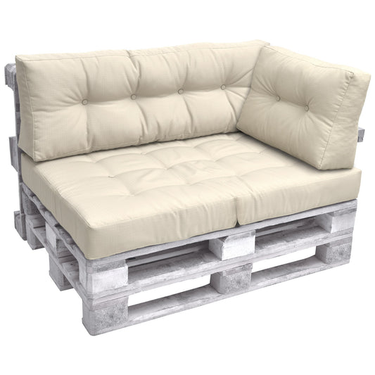 Beautissu Palettenkissen 60x40 cm Beige – Seitenkissen für Palettensofa, Gartenmöbel & Outdoor Lounge