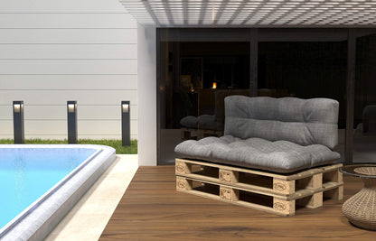 POKAR Palettenkissen Palletenauflagen Palettenpolster Palettensofa Palettenmöbel 2er Set: 1x Sitzkissen 120x80 + 1x Rückenlehne 120x40, Grün