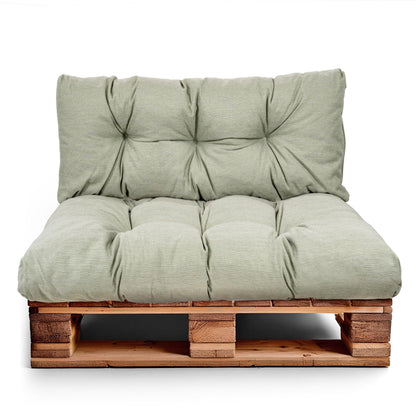 Best Wool Palettenkissen Set – Wetterfestes Sitz- & Rückenkissen 120x80 + 120x40 für Palettensofa & Gartenmöbel